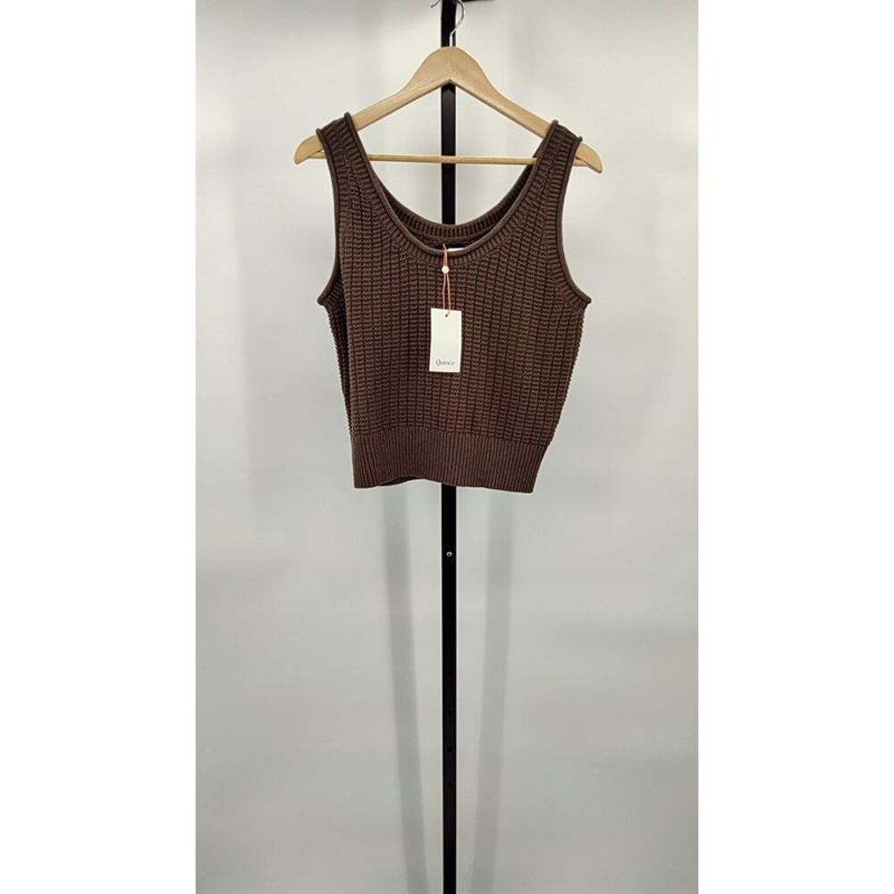 Quince Brown Knit Tank Top